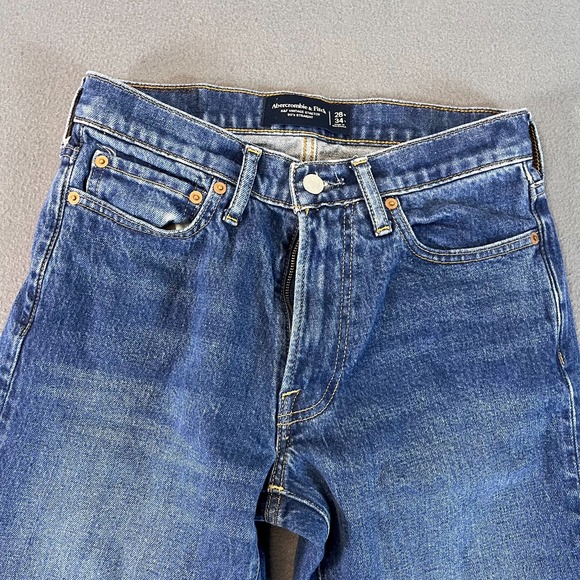 Abercrombie & Fitch Vintage Stretch 90s Straight Jeans Sz 28Wx32L BROKEN Zipper - Picture 2 of 9